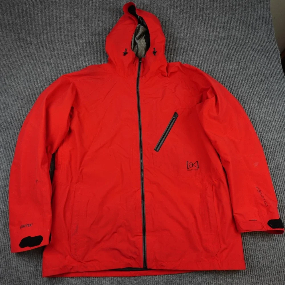 Burton AK 2L Cyclic Jacket Mens 2XL Red Hooded Goretex Ski Snow Waterproof Shell